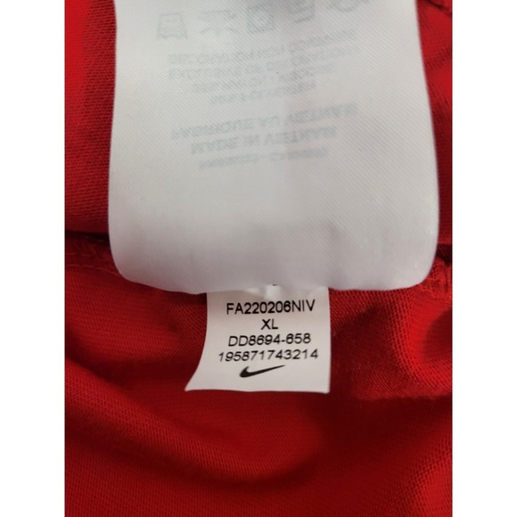 Vintage Y2K Nike Long Sleeve‎ Pullover Hoodie Sportwear Red And White - Picture 9 of 9